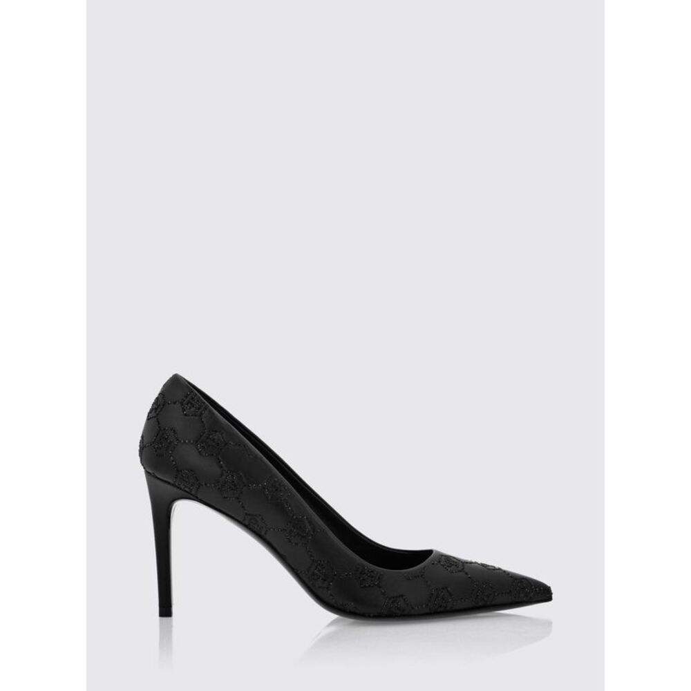 Philipp Plein Leather Pumps With Rhinestone Hexagon Logo And Stiletto Heel
